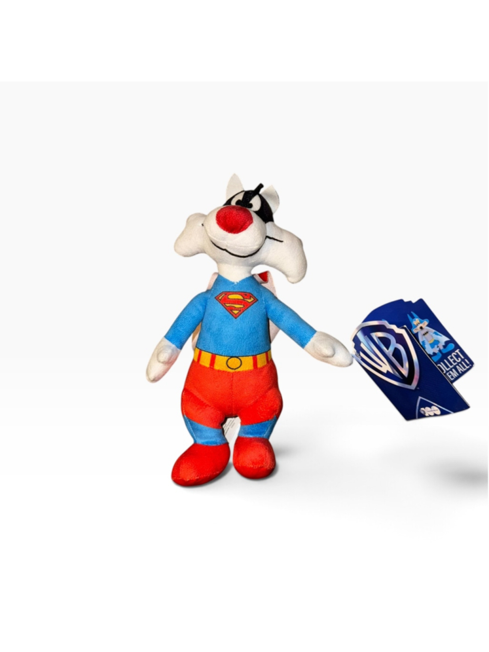 Looney Tunes Sylvester Superman Plush Toy One Size White Blue New Nwt